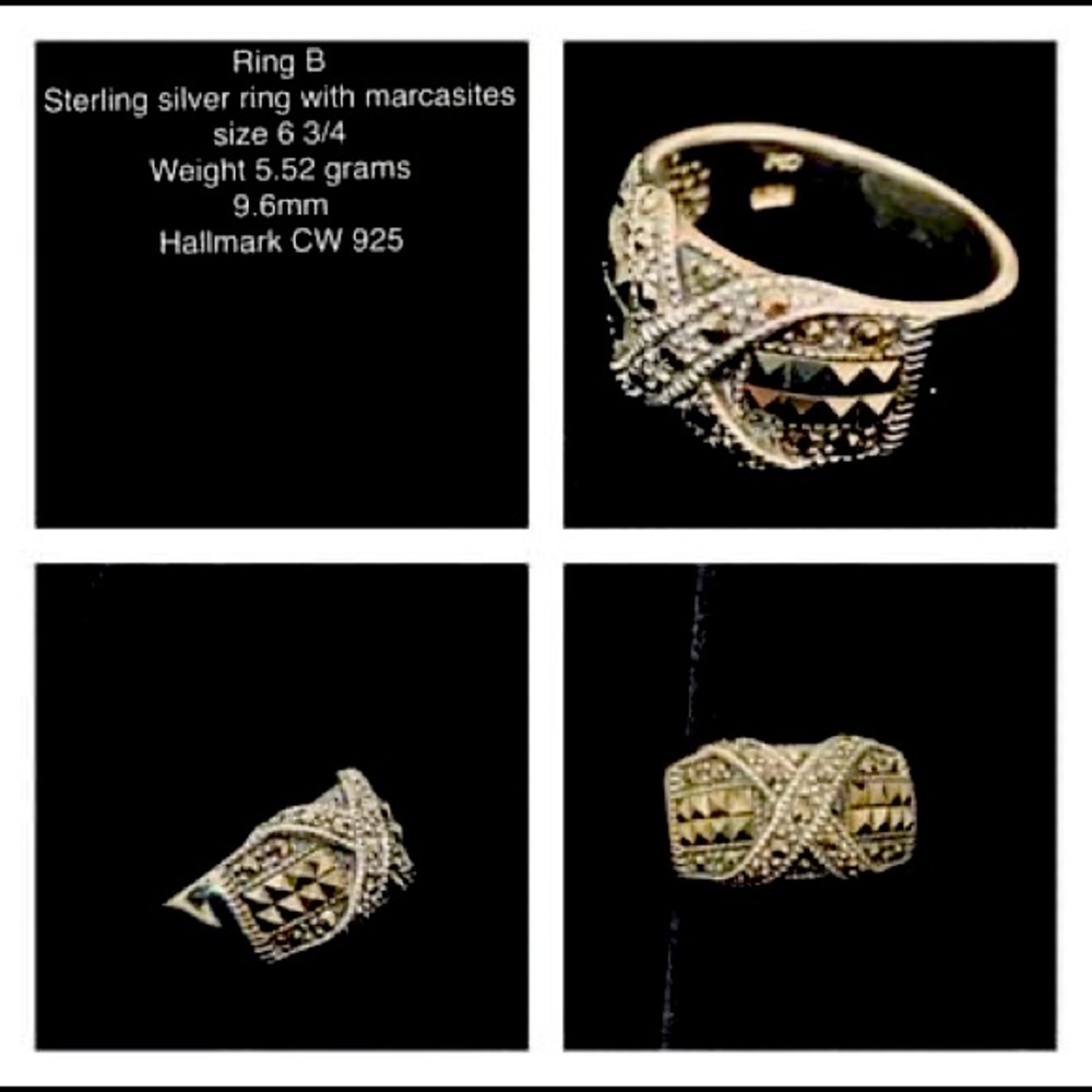 Women’s Vintage Sterling Silver Ring w/ Marcasite